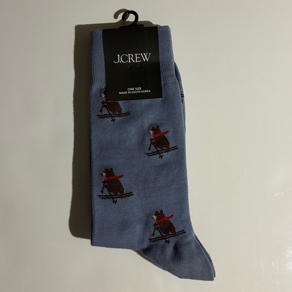 J. Crew Other - J. Crew Men's Socks (Skiing Dog Design) NEW